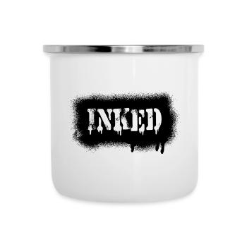 Inked Tattoo Airbrush Sprayer retro Style - Emaille-Tasse - Weiß - Vorne