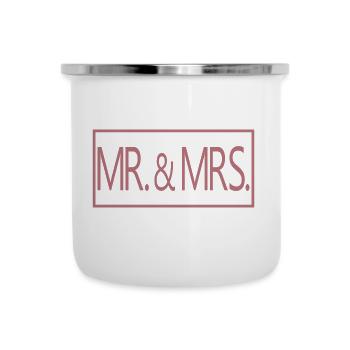 M. & Mme Couple marié Hommes & Femmes Cadeau de mariage - Tasse émaillée - blanc - Devant