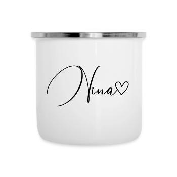 Nina Last Name First Name Girl - Camper Mug - white - Front