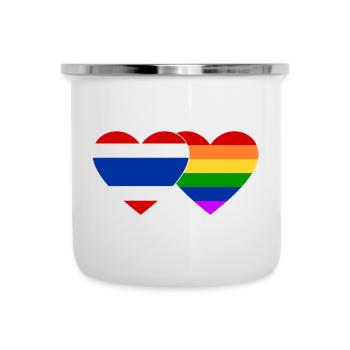 Coeur de drapeau LGBT de Thaïlande - Tasse émaillée - blanc - Devant