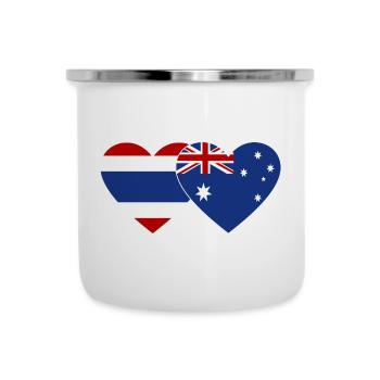 Thaïlande Australie Drapeau Coeur - Tasse émaillée - blanc - Devant