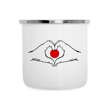 Japan Flag Heart Shape - Camper Mug - white - Front