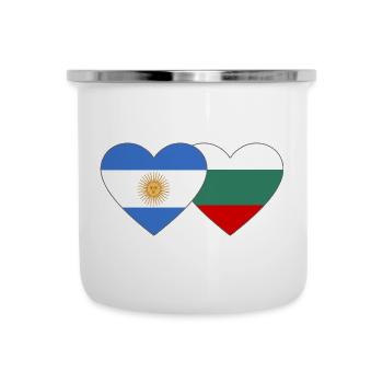 Argentinien Bulgarien Flagge Herz - Emaille-Tasse - Weiß - Vorne