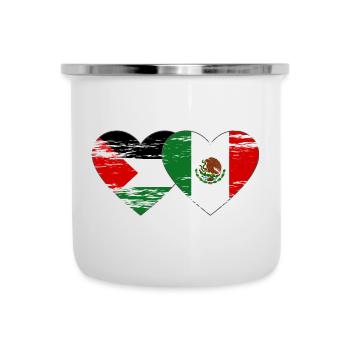 Palestine Mexico Flag Heart - Camper Mug - white - Front