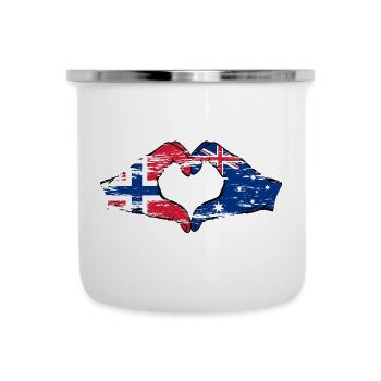Norway Australia Flag Heart Shape Used - Camper Mug - white - Front
