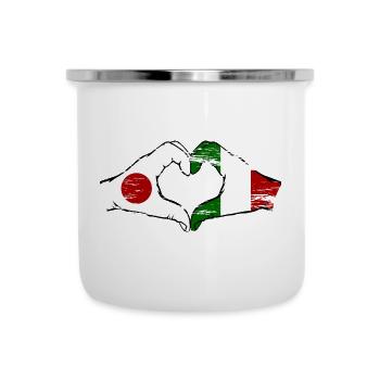 Japan Italy hands heart shape used - Camper Mug - white - Front