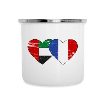Vereinigte Arabische Emirate Frankreich Flagge - Emaille-Tasse - Weiß - Vorne