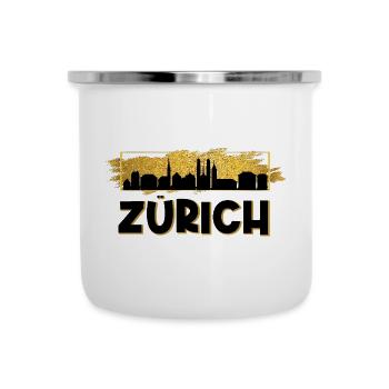 Zurich Suisse City Skyline Home Amour Or - Tasse émaillée - blanc - Devant