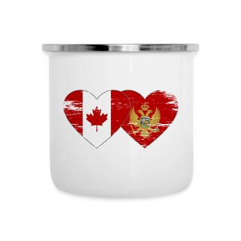 Kanada Montenegro Flagge Herz used - Emaille-Tasse - Weiß - Vorne