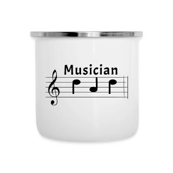 Musicien Papa Musicien Père en Notation Musicale Partition - Tasse émaillée - blanc - Devant
