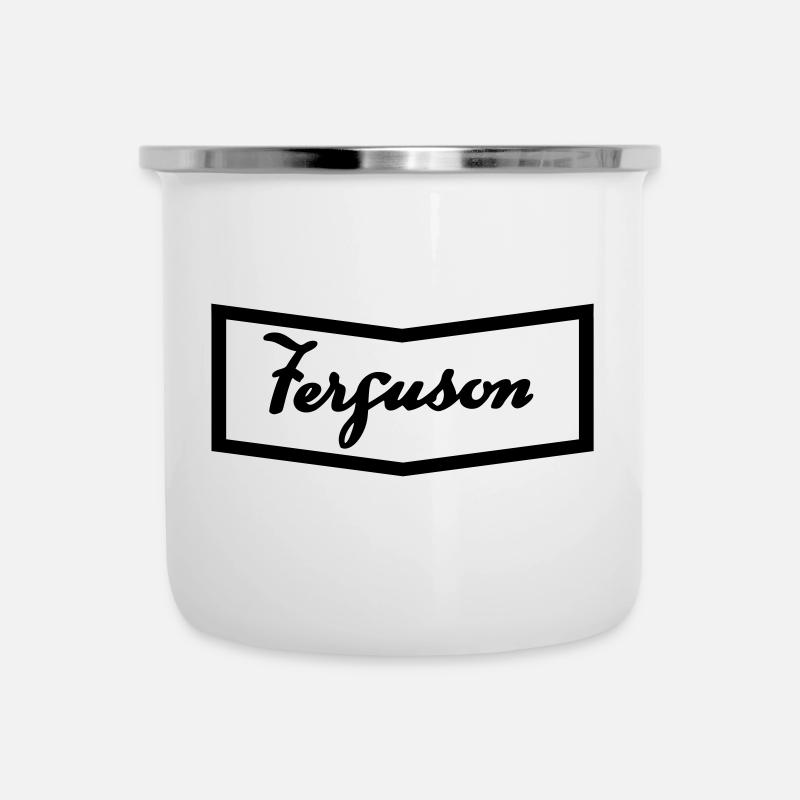 Ferguson TE20 Motorhauben-Logo - Emaille-Tasse - Weiß