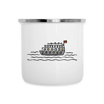 Ship passenger ship Germany flag - Camper Mug - white - Front