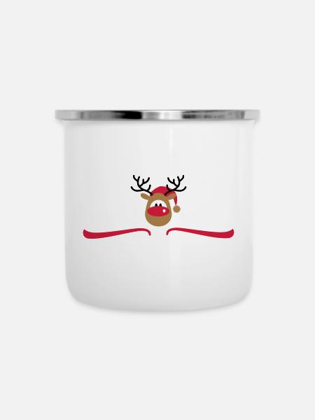 weihnachten - Emaille-Tasse - Weiß