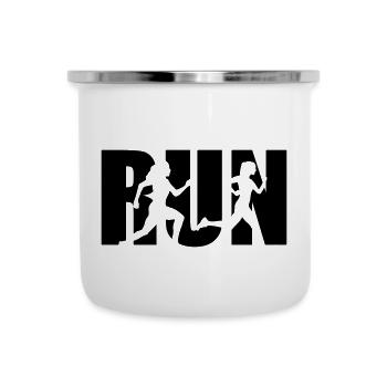 Running Woman, runner, run - Tasse émaillée - blanc - Devant