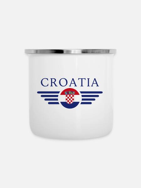 Kroatien - Emaille-Tasse - Weiß