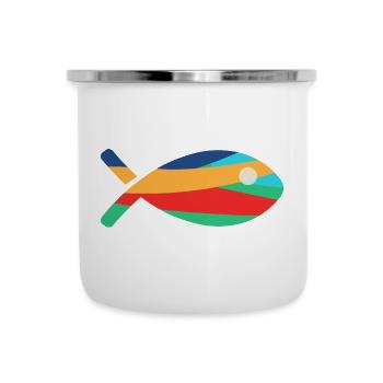POISSON - Tasse émaillée - blanc - Devant