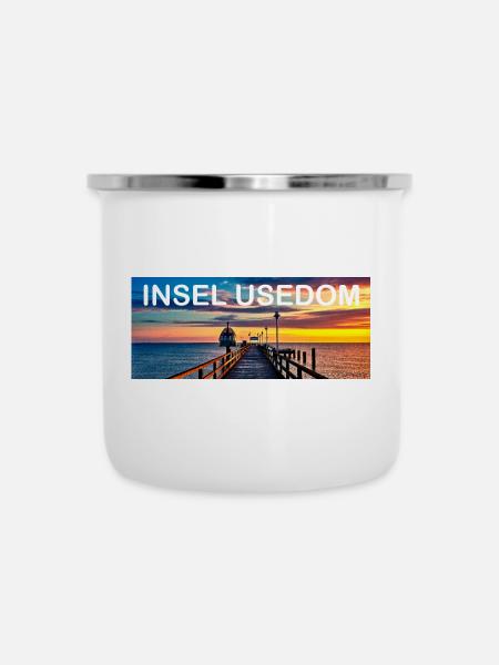 Die Usedom Tasse - Emaille-Tasse - Weiß
