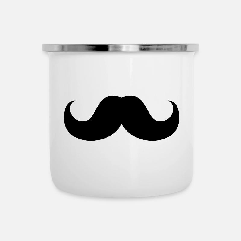 moustaches schnurbart bart - Emaille-Tasse - Weiß
