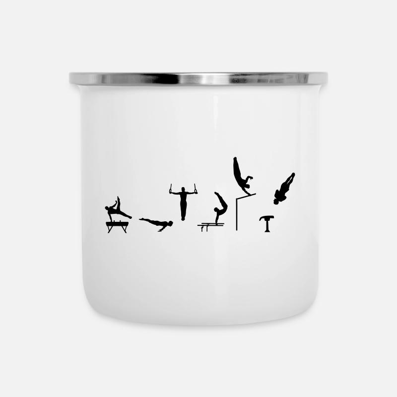 Turnen, Turner, Kunstturnen - Emaille-Tasse - Weiß