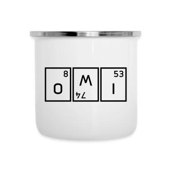 Omi (Sauerstoff, Wolfram verdreht, Iod) - Emaille-Tasse - Weiß - Vorne