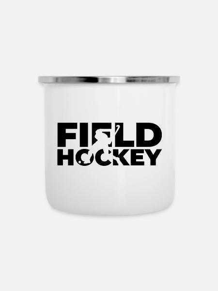 Feldhockey - Emaille-Tasse - Weiß