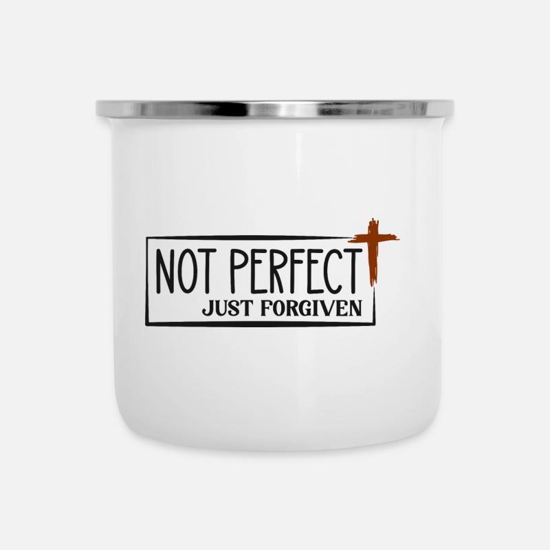 Botschaften aus der Bibel Just forgiven Himmel - Emaille-Tasse - Weiß