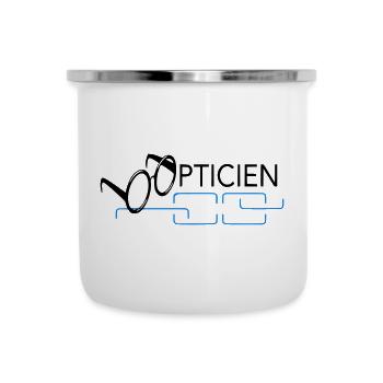 Optiker - Emaille-Tasse - Weiß - Vorne