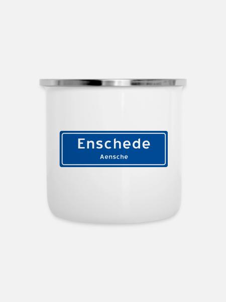 Enschede Stadtschild - Emaille-Tasse - Weiß