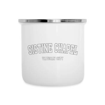 Sistine Chapel Vatican City Typography - Camper Mug - white - Front