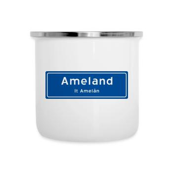 Ameland Ortsschild - Emaille-Tasse - Weiß - Vorne