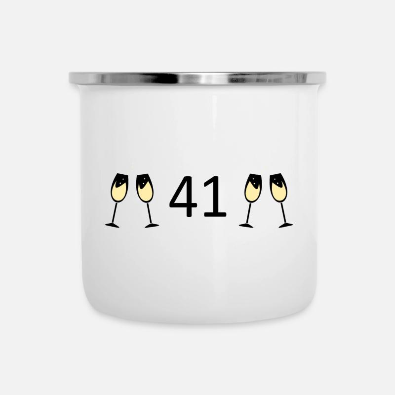 41e anniversaire 41 ans 41 ans 41 ans numéro 41 - Tasse émaillée - blanc