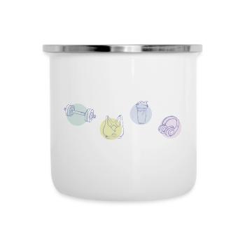 Accessoires de sport de fitness - couleur - Tasse émaillée - blanc - Devant