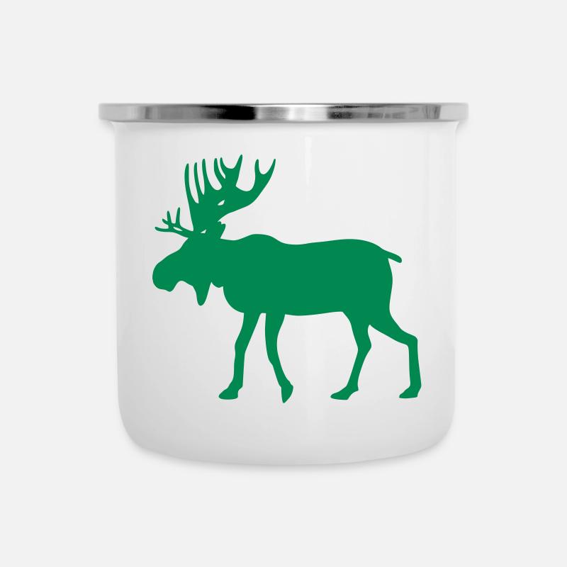 Moose / rennes / chevreuil - Tasse émaillée - blanc