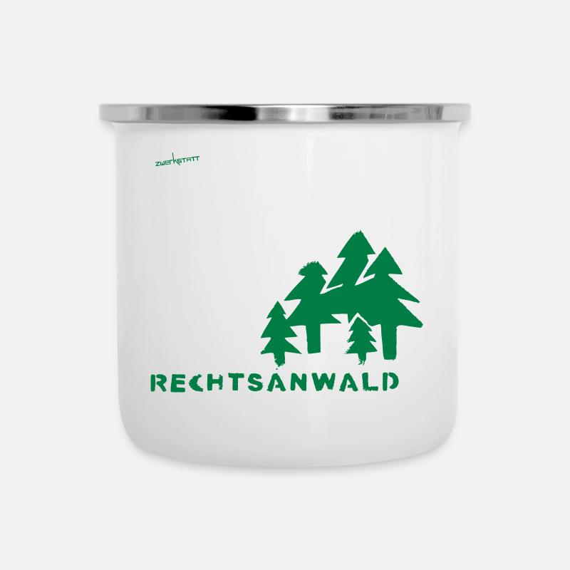 Rechtsanwald - Emaille-Tasse - Weiß