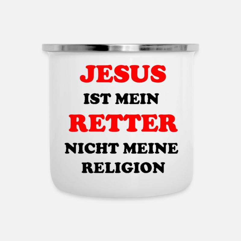 Jesus is my Savior, not my religion - Camper Mug - white