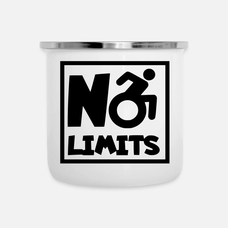 No limits for this wheelchair user, role # - Camper Mug - white