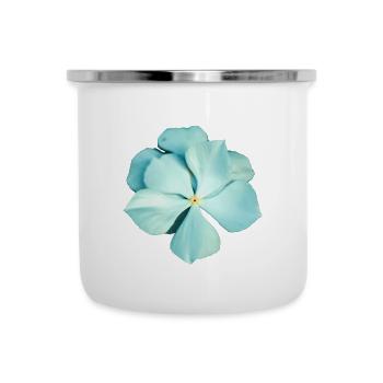 fleur bleue - Tasse émaillée - blanc - Devant