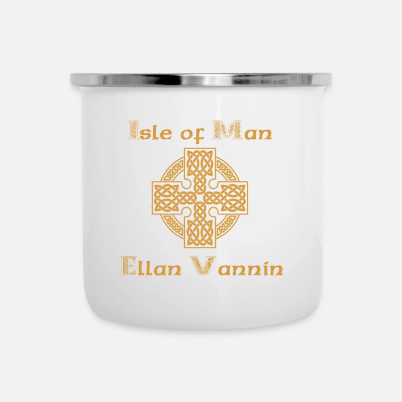 Ellan Vannin - Emaille-Tasse - Weiß