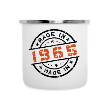 Année de naissance Anniversaire Né en - Fabriqué en 1965 - Tasse émaillée - blanc - Devant