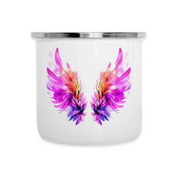 Leuchtend rosa Engelsflügel - Camper Mug - white - Front