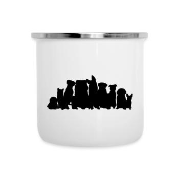 Chiens - Tasse émaillée - blanc - Devant