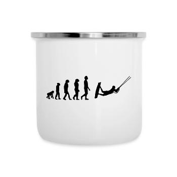 Kiteboard,Kiteboarder,Kite,Kiteboarding,Meer,Board - Emaille-Tasse - Weiß - Vorne