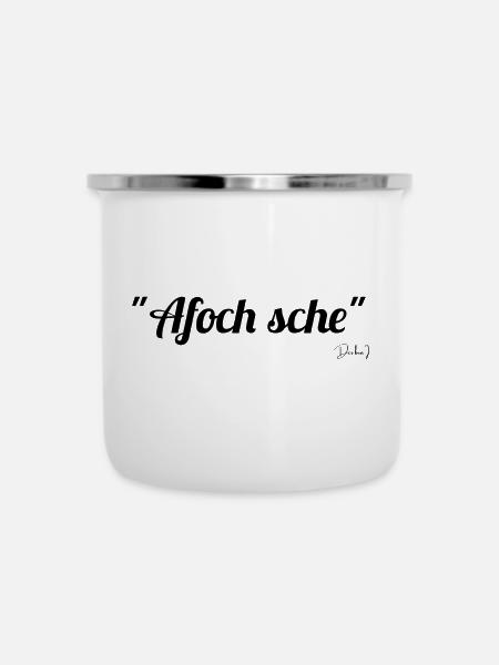 Afoch sche schwarz - Emaille-Tasse - Weiß