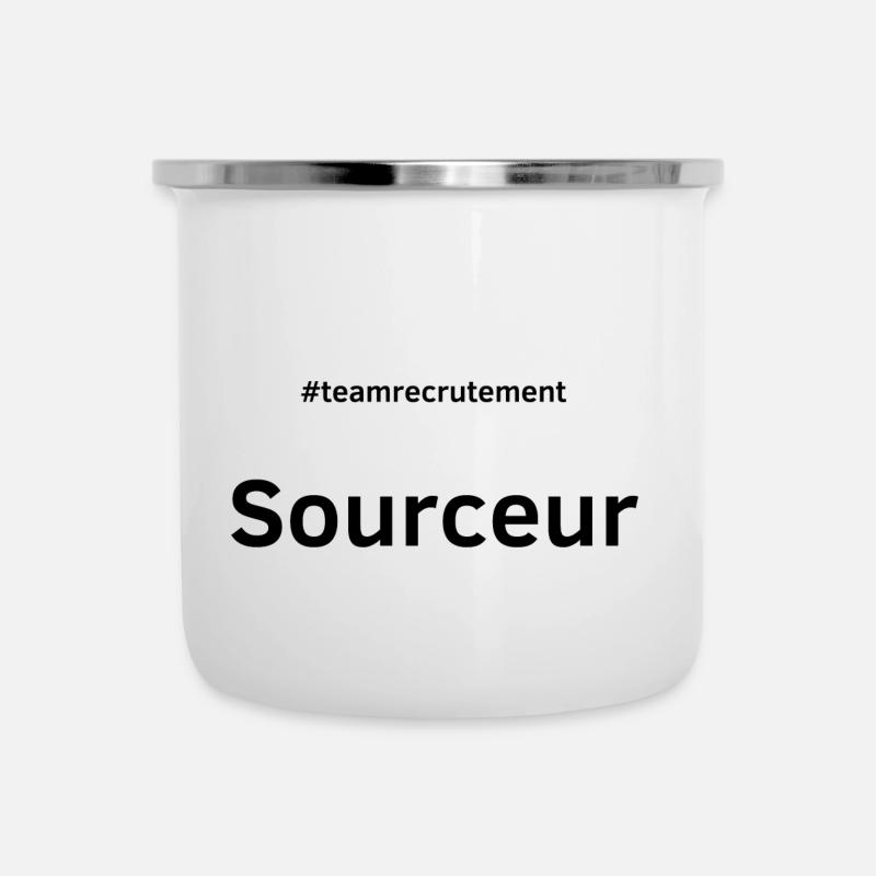 Sourceur - Tasse émaillée - blanc