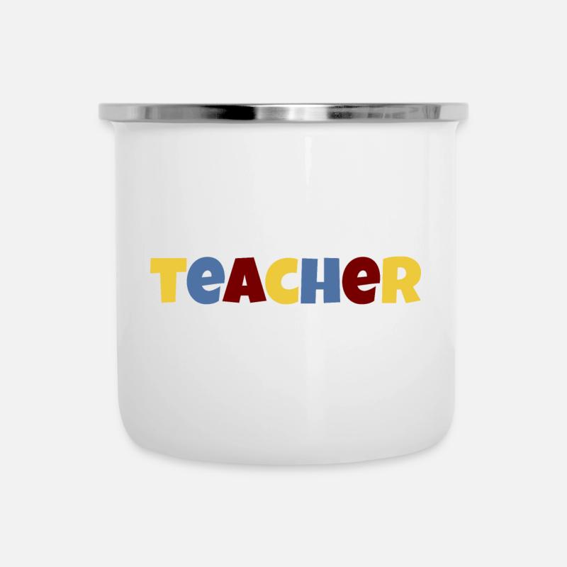 Teacher colorful text - Camper Mug - white