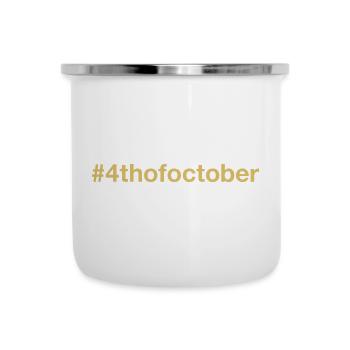 born on October 4 Birthday hashtag - Camper Mug - white - Front