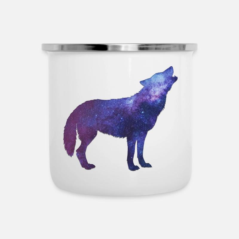 Starwolf Heulen - Emaille-Tasse - Weiß
