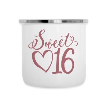 Sweet Sixteen Mignon cadeau de 16 ans - Tasse émaillée - blanc - Devant
