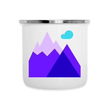 montagne, ski, ski alpin - Tasse émaillée - blanc - Devant