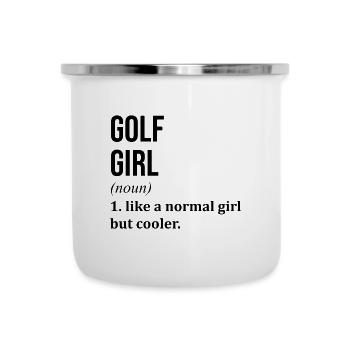 Golf - Emaille-Tasse - Weiß - Vorne